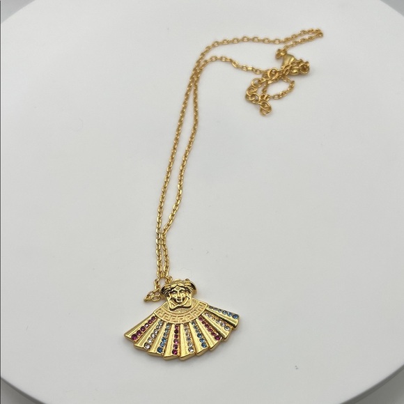 1417. Gold Versace Multicolor Pendant Necklace